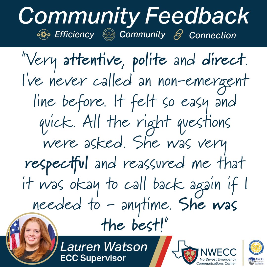 #WhenMomentsMatter – Recently, ECC Supervisor Watson received a non-emergency call from a community member who observed something suspicious. As community members ourselves, we appreciate it when fellow neighbors keep an eye out for suspicious activity! #WhenMomentsMatter
