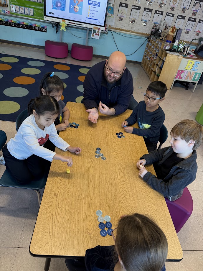 OssiningSchools's tweet photo. One of our Park School parents visited Ms. Lawrence's class today to teach our students how to play dreidel and shared a beautiful homemade menorah they use at home. Such a meaningful experience for our class!
#opride #relevantlearning #cultureofcare https://t.co/oXajiqcAdz