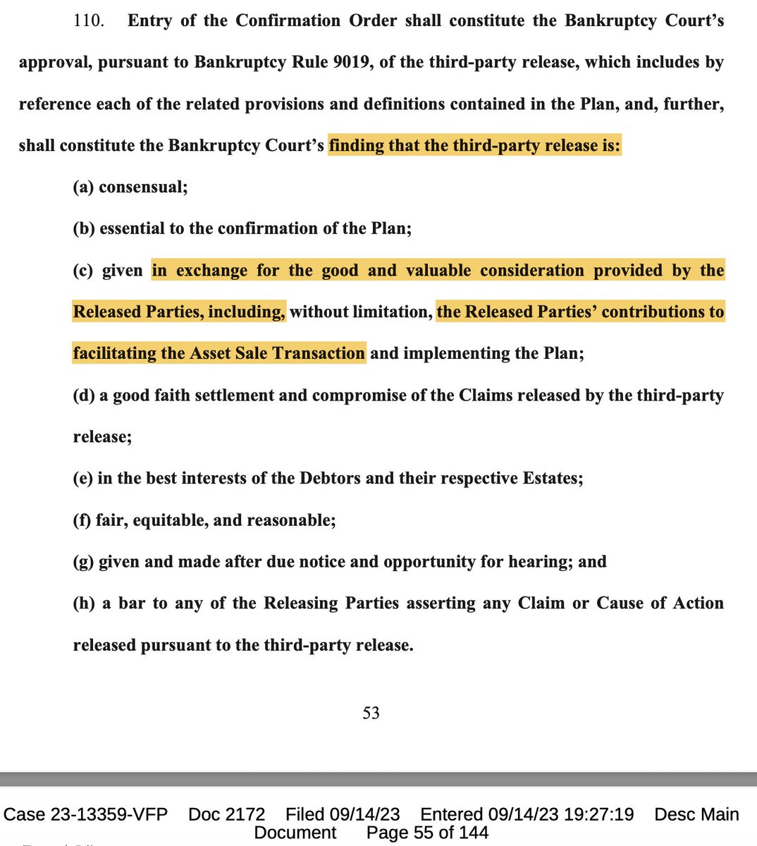 welcome to the 12 Posts of $BBBYQ -mas. my goal is to try to review and simplify concepts from my research into $BBBY (old).

no. 7!

yesterday we opened the door to the third-party release which I believe to be an integral part of the Confirmed Plan for many reasons. I have