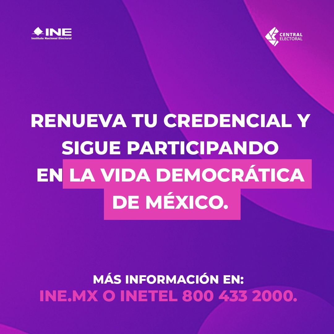 ¿Tu INE vence en 2025?
🪪 Es momento de renovarla. Con tu credencial actualizada sigues ejerciendo tus derechos y participando en las decisiones del país.
Infórmate y acude a tu módulo más cercano. 🗳️