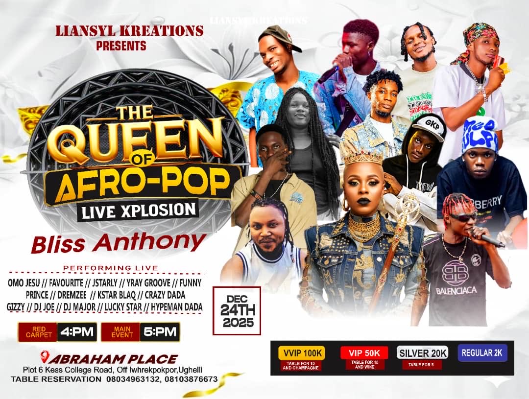 Danifwesh3's tweet photo. Get your tickets it happening again this month at Abraham place ughelli delta state plots 6 kess college road off Iwerekpokpor #fypシ゚viralシ #globalmusic #deltastate https://t.co/9643yGatme