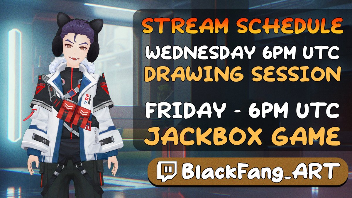 ❄️ This week on stream ❄️

🖌️ Wednesday @ 6PM UTC
Chill drawing vibes ✍️💜

🎮 Friday @ 6PM UTC
Jackbox 6 game with the community 🥳
Join via Browser • phone / tablet / PC 📱💻

Come hang out &amp; play with me 💜
#VTuber #WAXFam