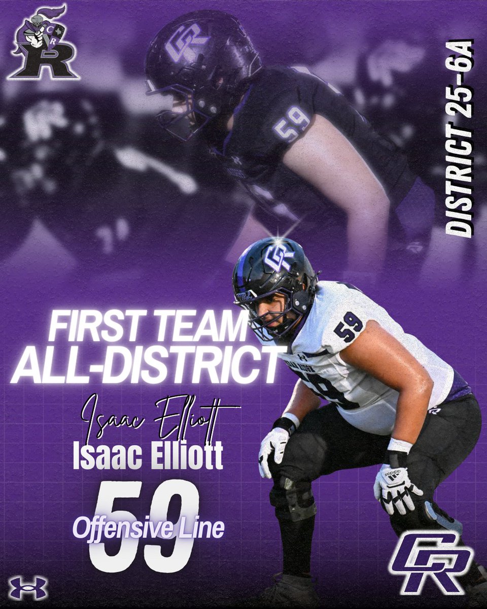 RRCRFootball's tweet image. 25 -6A 1st Team All-District 

OL #59 Isaac Elliot (Sr)  

Congratulations Isaac on an outstanding season and thank you for your contribution to our program!!

#TTRL | #ALLIN | #Eastside ⚔️