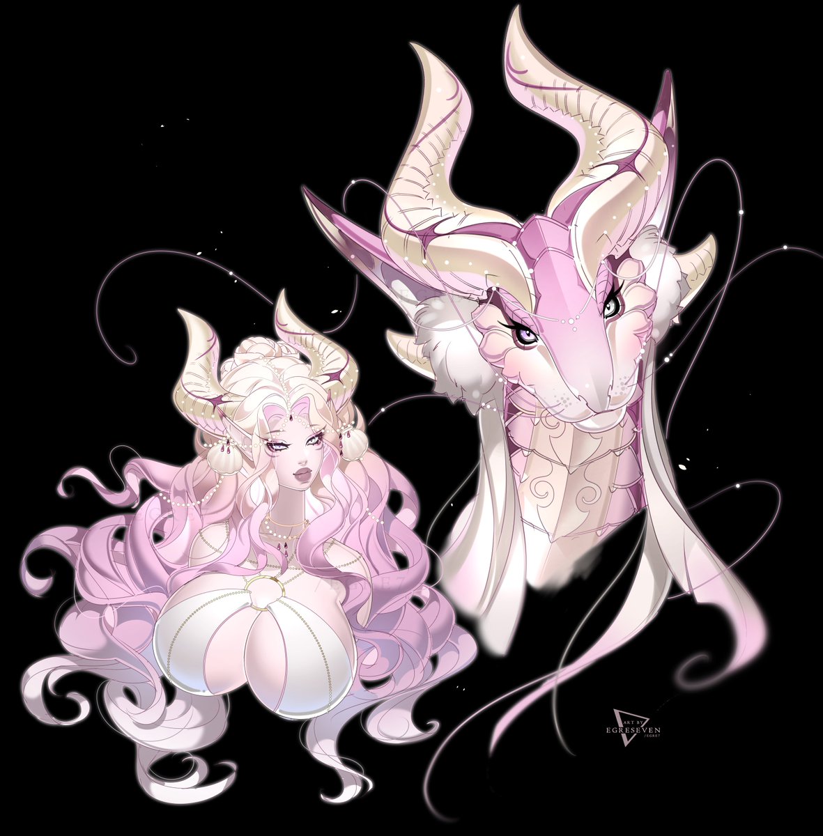 Pink pearl dragon adoptable still up for sale ($96) on DA. link in comments!