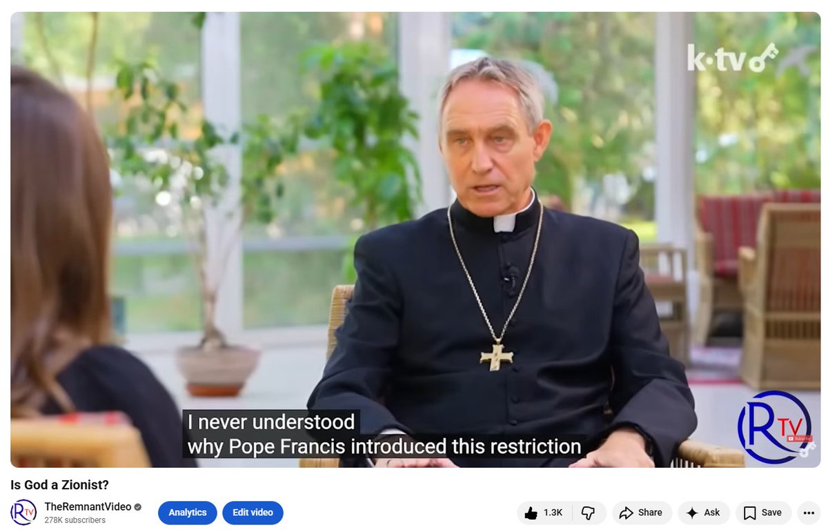 Michael_J_Matt's tweet image. Pope Benedict's Secretary to Pope Leo: "Restore the Latin Mass!" 
The new Underground is packed with good stuff, including the bombshell Archbishop Georg Gänswein interview in which Pope Benedict XVI's longtime secretary says he never understood why Francis tried to cancel the…