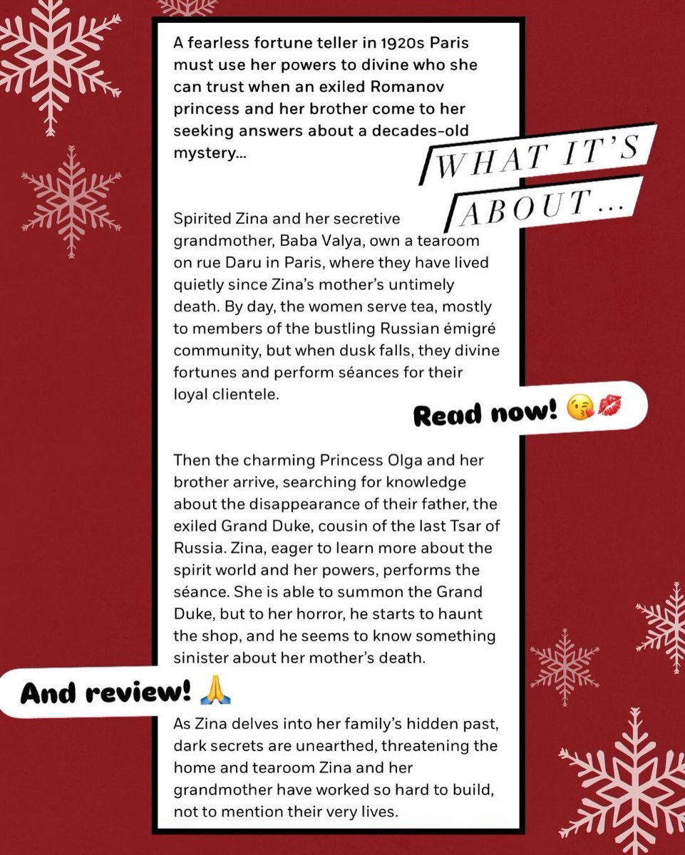 OlesyaAuthor's tweet photo. Readers, I’ve got a gift for you, right in time for the holidays! 🎁👀

Thanks to @BerkleyPub, #TheFortuneTellersofRueDaru, out March 24, 2026, will be available for the 48-hour READ NOW period on @NetGalley from TONIGHT 12amET to 12amET Thursday, when can read for free whenever! https://t.co/hNqPOsv359