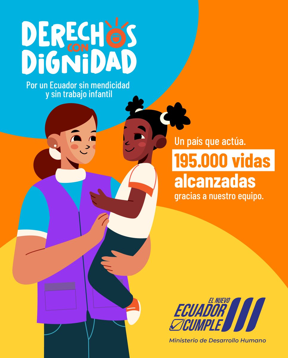 🚫 El trabajo infantil limita sueños y   oportunidades. No ganan más, pierden su infancia.
El Gobierno Nacional protege los   #DerechosConDignidad de niñas, niños y adolescentes con acciones firmes.

#ElNuevoEcuadorCumple