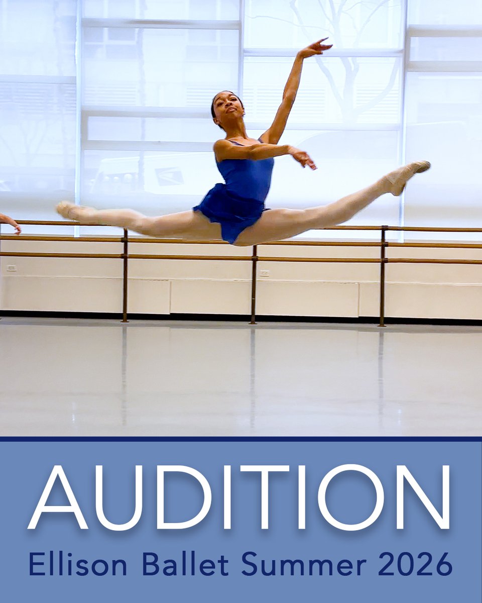 EllisonBallet's tweet image. Where serious dancers come to refine their craft. Ellison Ballet’s summer programs offer focused coaching in classical technique, variations, pas de deux, contemporary, and more.
About the Programs: ellisonballet.org/summerintensiv…
Audition Information: ellisonballet.org/auditiontour