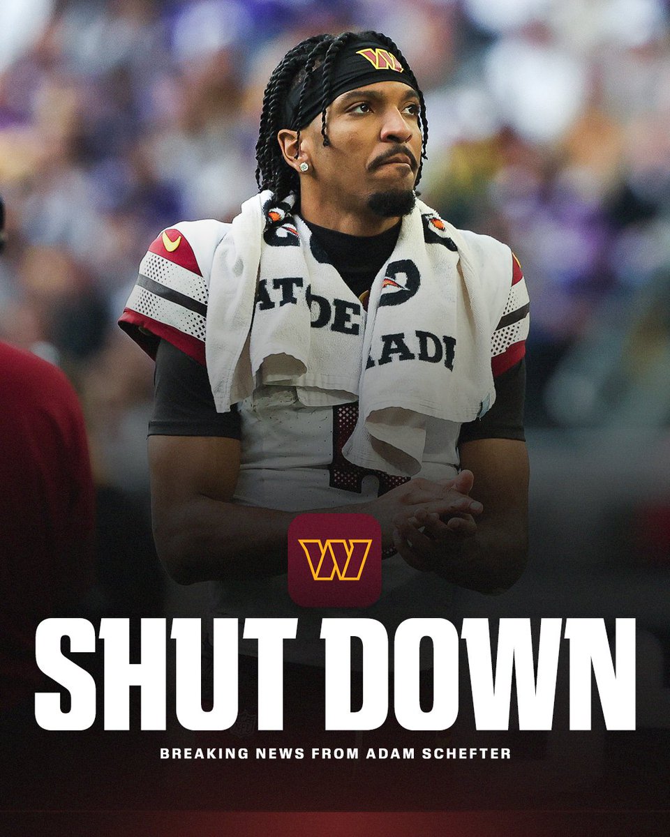 Breaking: The Commanders have decided to sit Jayden Daniels for the final three games and will start Marcus Mariota, per <a href="/AdamSchefter/">Adam Schefter</a>.

Get breaking news alerts from Adam Schefter through the ESPN app: espn.smart.link/66rqoc9mb