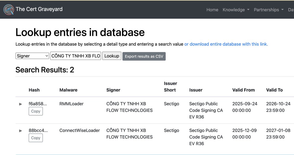 SquiblydooBlog's tweet image. ScreenConnect signed by "CÔNG TY TNHH XB FLOW TECHNOLOGIES".

This signer name was previously used to sign NinjaOne RMM tools which were delivered using the similar mechanisms: fake Adobe PDFs, fake Canva Setup, etc.