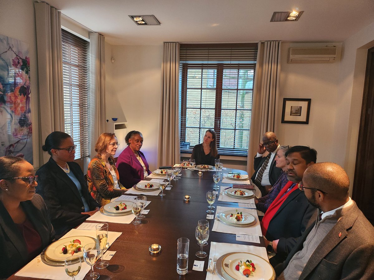 Profound thanks to <a href="/bschwachofer/">brechje schwachofer</a>, NL Amb in Belgium for hosting a lovely lunch for the CARIFORUM Ambassadors based in Belgium with accreditation to The Netherlands. We valued the policy exchange with Director for the Western Hemsiphere of MFA NL Marjan Kamstra.