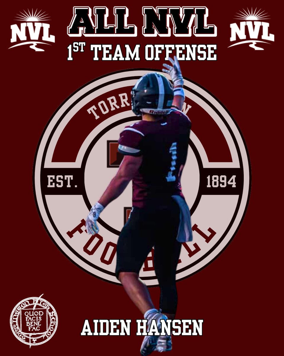 ths_raidersfb's tweet photo. Congrats to our Raiders named to the 1st and 2nd All-NVL Football Teams! Your hard work and commitment continue to make Torrington proud! #torringtonfootball #allnvl 

Offense:
Aiden Hansen🥇 RB
Anthony Cangiano🥇 OL
Gio Heacox🥈 OL

Defense:
Evan Roman🥈 LB
Cam Roxbury🥈 DE https://t.co/u8LGHKByuk