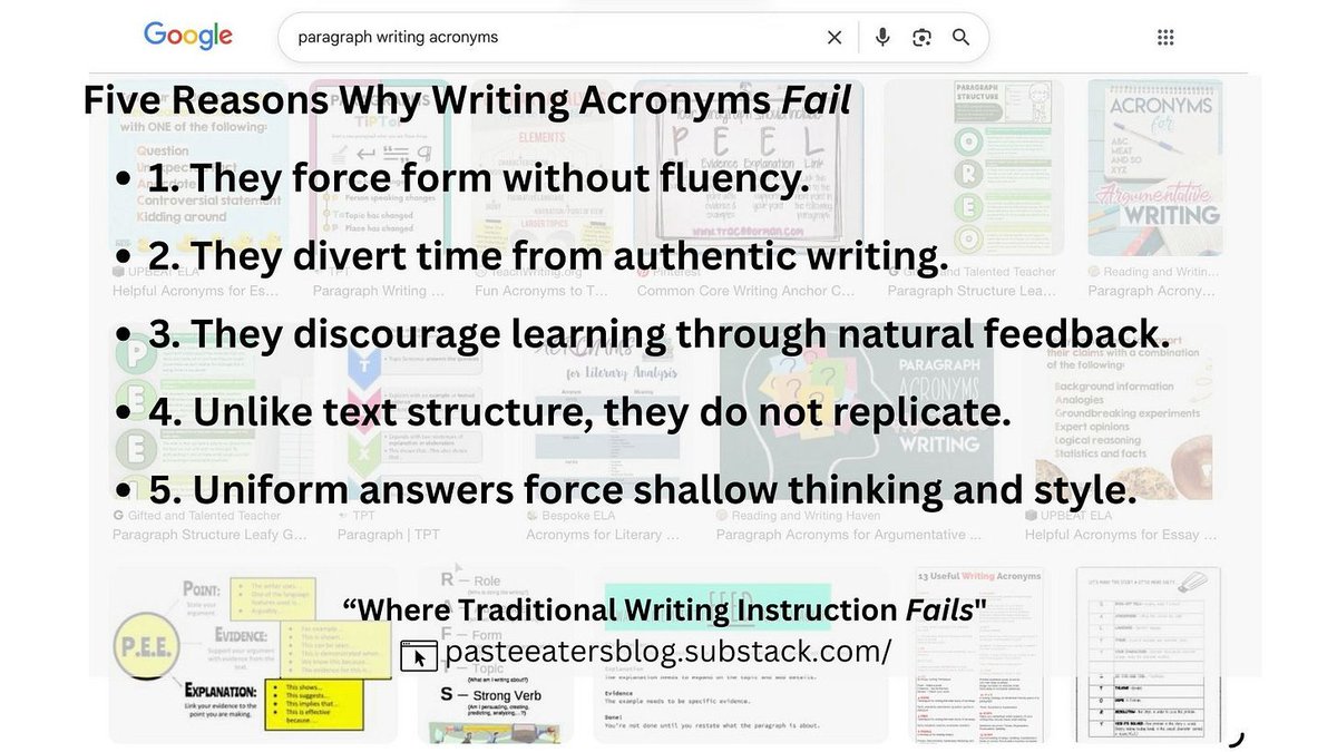 Teacher Adam says students struggle with writing because they rarely practice. His fix: start every class with 5-7 minutes of notebook writing about topics students care about (sports, hobbies, books). Drop paragraph formulas like RACE. Just like you can't run a 5K without