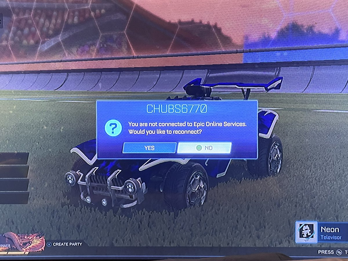 Chubs_youtube's tweet photo. Rocket league servers down? Anyone else having this 👇 @RocketLeague @EpicGames @RLEsports https://t.co/4OmAnhhhct