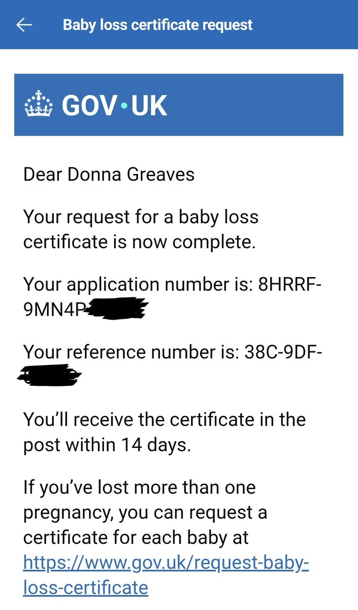 Donna4Rainhill's tweet image. 💗 BABY LOSS CERTIFICATES💙
This is a very sensitive and emotional subject and I'm sincerely sorry if it upsets some parents, it really isn’t my intention to do that but I feel I need to share this link for all the parents who have lost a child before 24 weeks (or 28 weeks if…