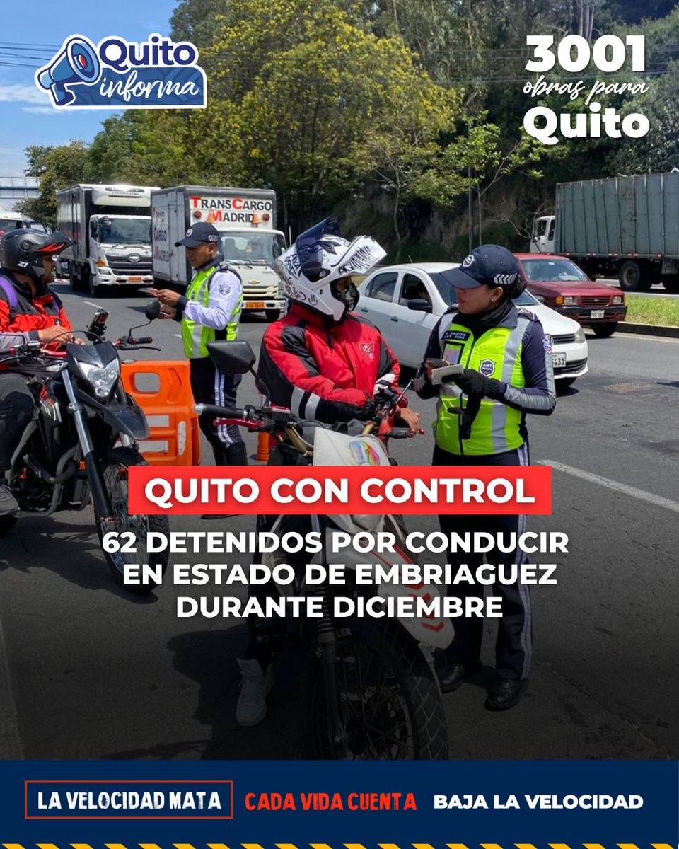 QuitoInforma's tweet photo. 🚨 #QuitoConControl | Los operativos de la AMT, el último fin de semana, dejaron como resultado 21 personas detenidas por conducir en estado de embriaguez.
¿Cuáles son las sanciones? 👉 https://t.co/Z60Qx471lG
#QuitoRenace https://t.co/oHvITKNeDF