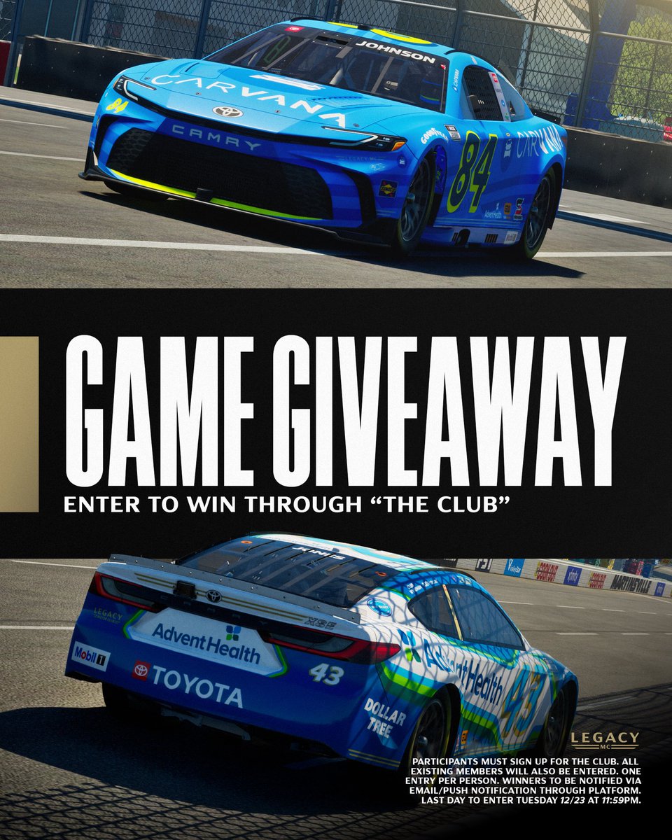 We’re spreading some holiday cheer at LEGACY MOTOR CLUB. Enter the LEGACY Gaming Giveaway for a chance to win one of six 2025 racing game codes, three for Xbox and three for PlayStation. 🎄🎮

👉 bit.ly/LEGACYGamingGi…