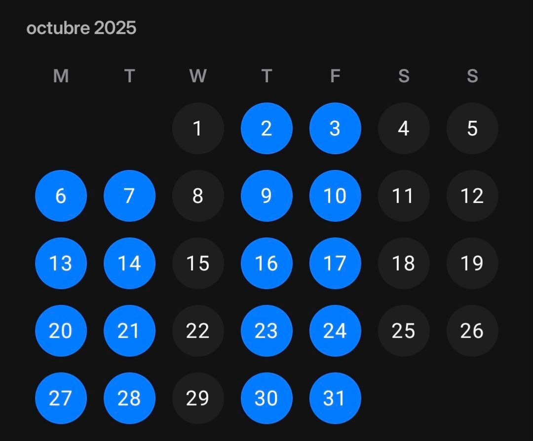 He estado bastante liado y no pude compartir esta maravilla 18/31 💪🏼

Ya os aviso que noviembre no quedó tan bonito y diciembre va a ser nulo prácticamente nulo.