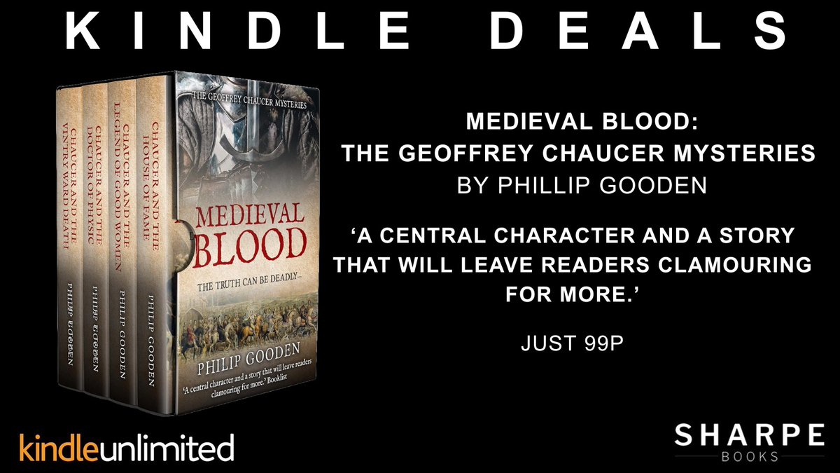 SharpeBooks's tweet photo. #KindleDeals
#99p Medieval Blood: The Geoffrey Chaucer Mysteries
By @Philip_Gooden

‘A central character and a story that will leave readers clamouring for more.’

https://t.co/MwgtxrDkUO

@KindlePromos

#crimefiction #medievalhistory #kindleseries https://t.co/61XlKYuEHw