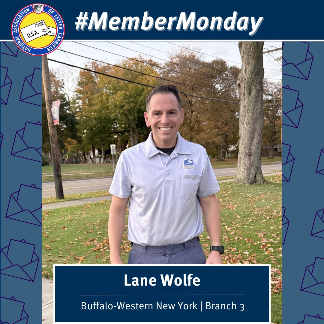 NALC_National's tweet photo. This #MemberMonday, we're spotlighting the heroic, life-saving action of Buffalo-Western NY Branch 3's Lane Wolfe. Alarmed by the open door of a customer who usually greets him, Wolfe found the man inside, confused and unwell. Wolfe called 911 and stayed with him until EMS arrived, helping to save his life. Thanks for your service and compassion!