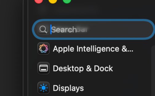 why is the search bar on my macbook's settings menu like this 😭