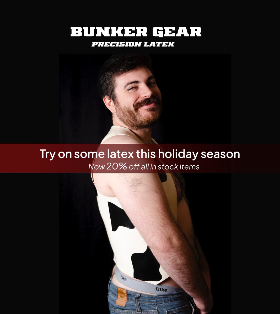 All available inventory 20% off and same day fulfillment! 
checkout bunkergear.shop for some cool new latex
