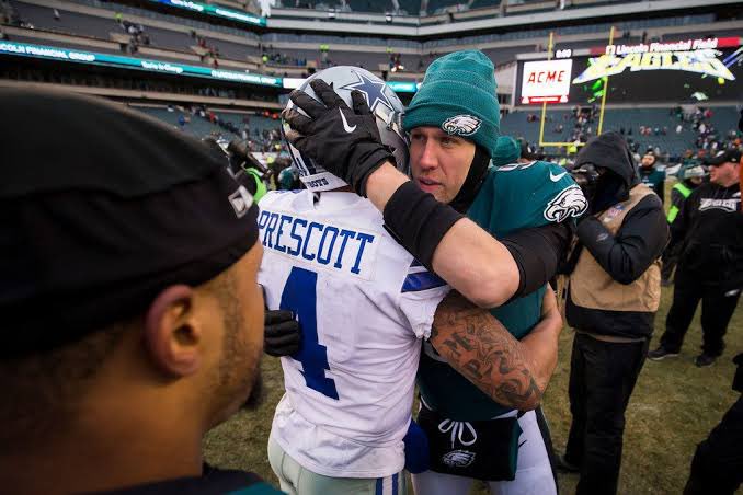 tomstakes's tweet image. Nick Foles hasn’t taken a snap for the Eagles since January of 2019 and still has more playoff wins than Dak Prescott.