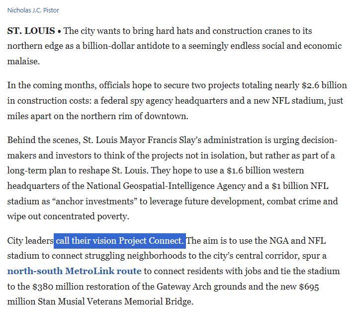 MaxMarkwellX's tweet photo. Compare and contrast #ProjectConnect(s):

10/07/15 @stltoday article by @nickpistor: https://t.co/017C5IKuMW

12/15/25 P-D article by @_BryceGray: https://t.co/WGfvf8q84Z https://t.co/xUd9FIyOwE