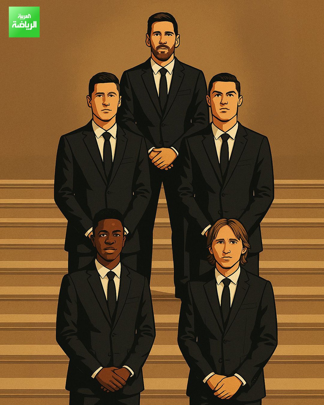 الأكثر تتويجاً بجائزة "ذا بيست" لأفضل لاعب في العالم. ليونيل ميسي (3). كريستيانو رونالدو (2). روبرت ليفاندوفسكي (2). لوكا مودريتش (1). فينيسيوس جونيور (1) 