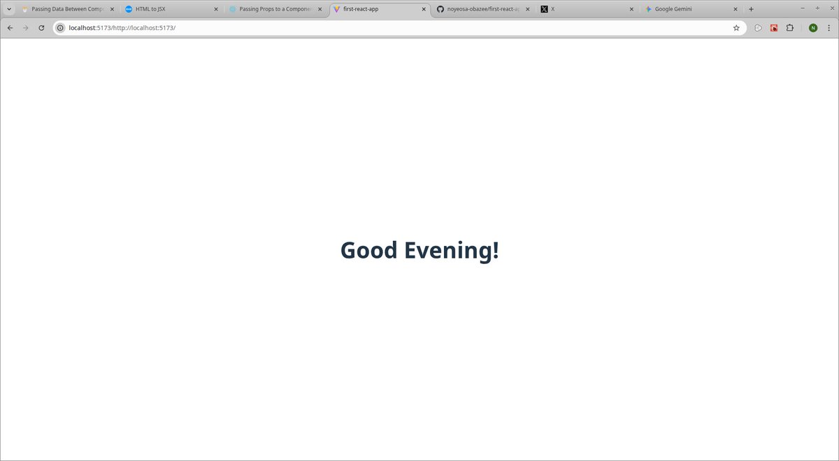 NoyeosaO's tweet image. Day 13 of #100DaysOfCode 🚀

Started learning React JS today. Covered the history evolution or React, Vite setup, JSX, and React components. Also dove into conditional rendering, rendering  lists, keys in React, and React props.

#TheOdinProject #ReactJS #JavaScript