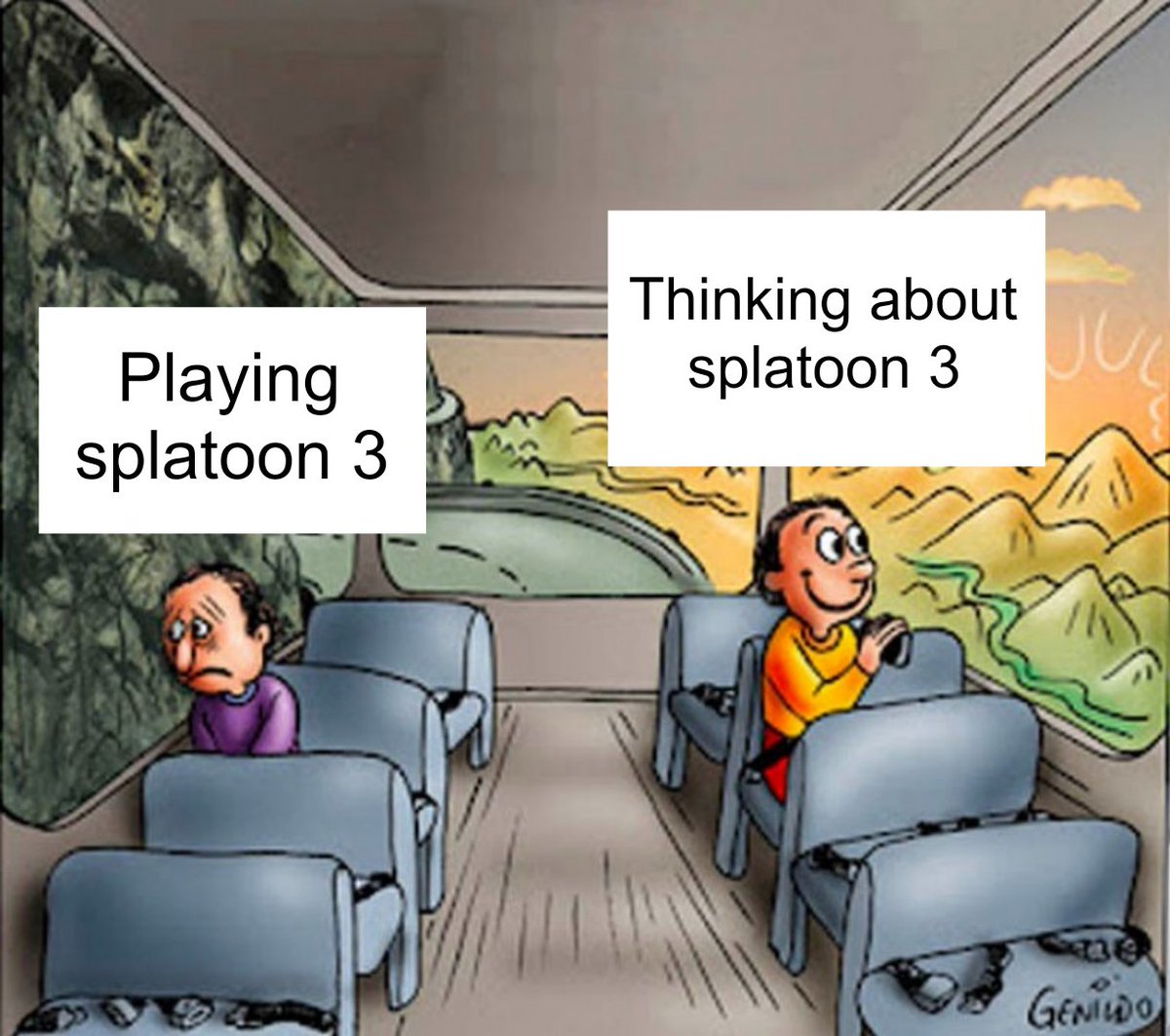 SwitchySh4rky's tweet image. How splatoon 3 feels recently: