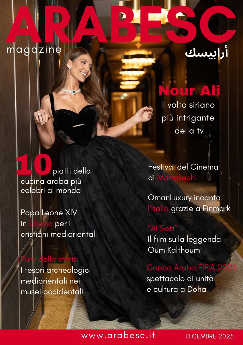 In copertina di <a href="/arabescmagazine/">Arabesc</a> 
 
L’attrice 
<a href="/NourAli_Offic/">Nour Ali | نور علي</a> 
Il volto siriano 
più intrigante della tv 

نجمة غلاف مجلة #أرابيسك الايطالية 

الفنانة #نور_علي 
الوجه السوري الأكثر 
تمييزا في الدراما 

#arabescmagazine #italia #Siria #mondoarabo #NourAli 

arabesc.it