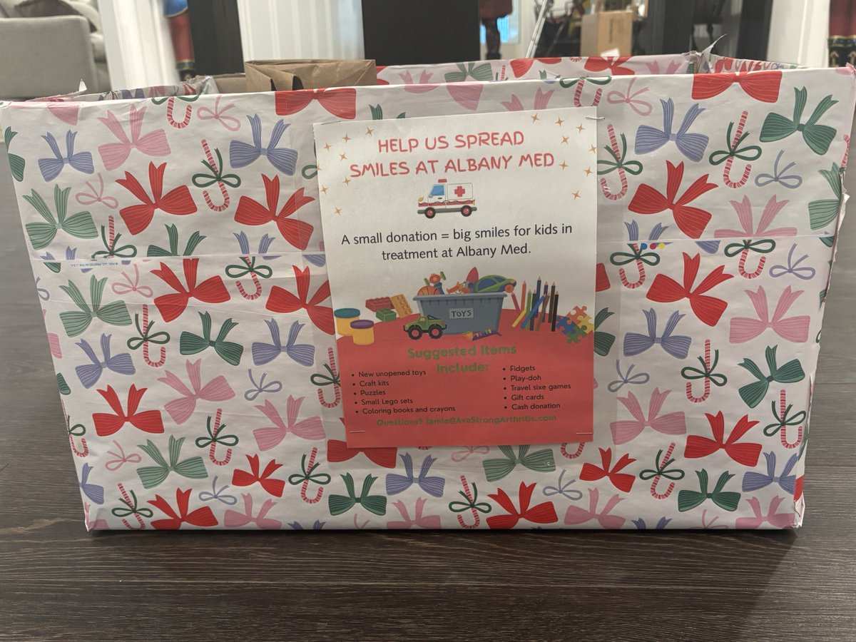 PinnacleLatham's tweet photo. 🎁 Spread Some Joy! 🎁

It’s not too late to make a difference! Our donation box for the kids is still open and waiting for your generosity. Drop off your gifts and help bring smiles to young patients at Albany Med. https://t.co/cP9uQFWMUL