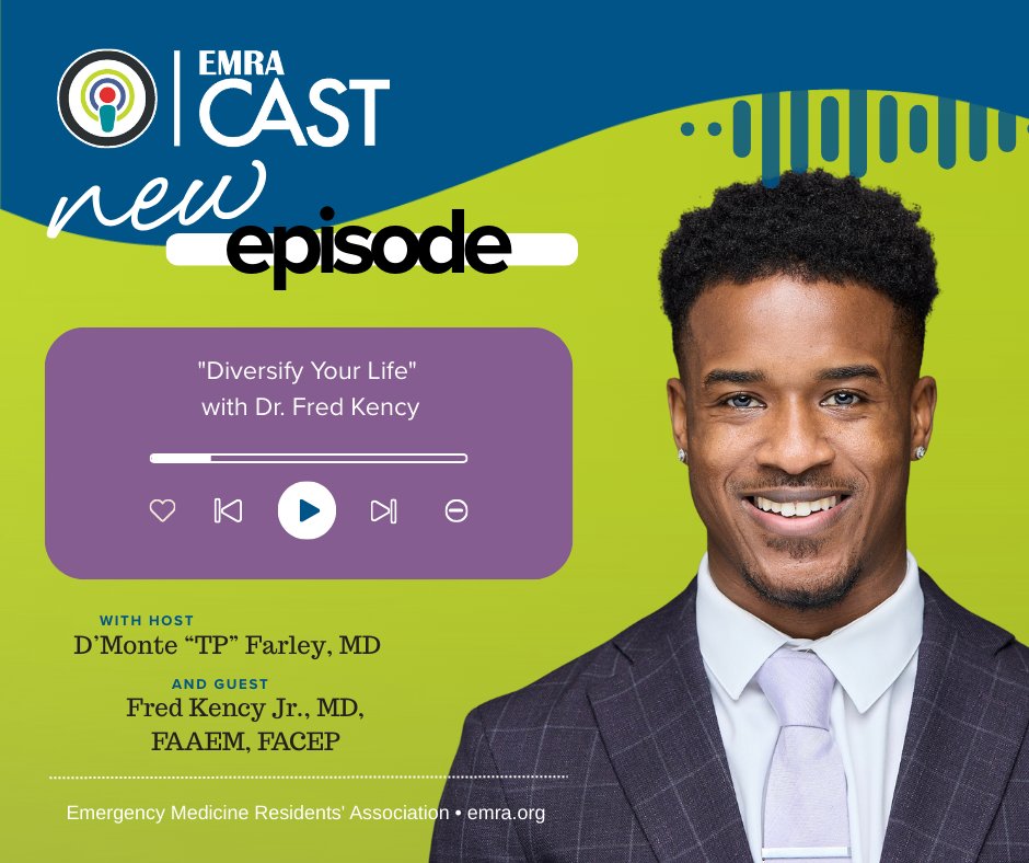 emresidents's tweet image. 🎙️New Episode! 

Tune into the new #EMRACast "Diversify Your Life" with Dr. Fred Kency &amp;amp; Dr. D'Monte "TP" Farley for an uplifting conversation on how to stay inspired and motivated in your career: emra.org/about-emra/pub…

@ACMCEM #EMRACast