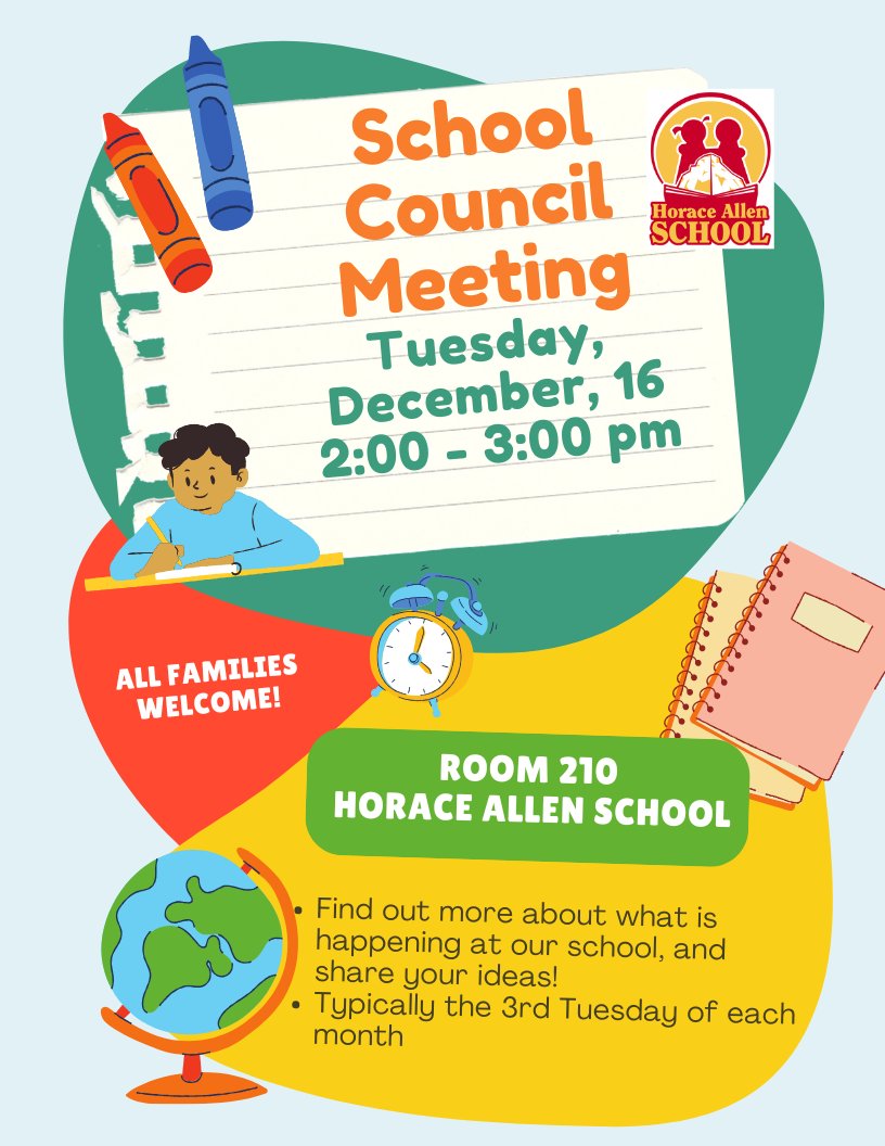 Please join us for a School Council meeting tomorrow!