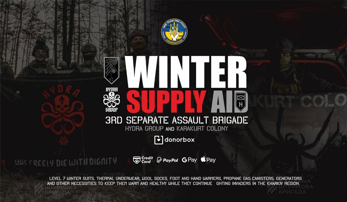 BooBookBooze's tweet image. 🇺🇦 donorbox.org/wintersupplyaid

We are currently 72.25% funded! This annual collection is very dear to me. I started helping Hydra Group two years ago, through our friend Kobzar (Yehor). I didn’t have the pleasure to know him long but he was an amazing person and was very important…