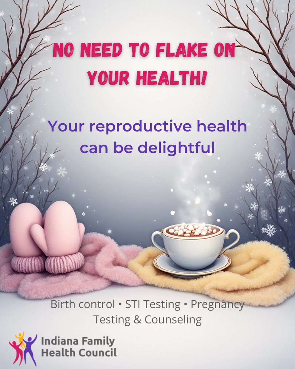 ❄️ Snow worries, just health!
Don’t let the cold put your care on ice.
✅ Birth control
✅ STI testing
✅ Pregnancy counseling
Find a center near you: ifhc.org/locations
#SnowProblem #Indiana #TitleX #WinterWellness