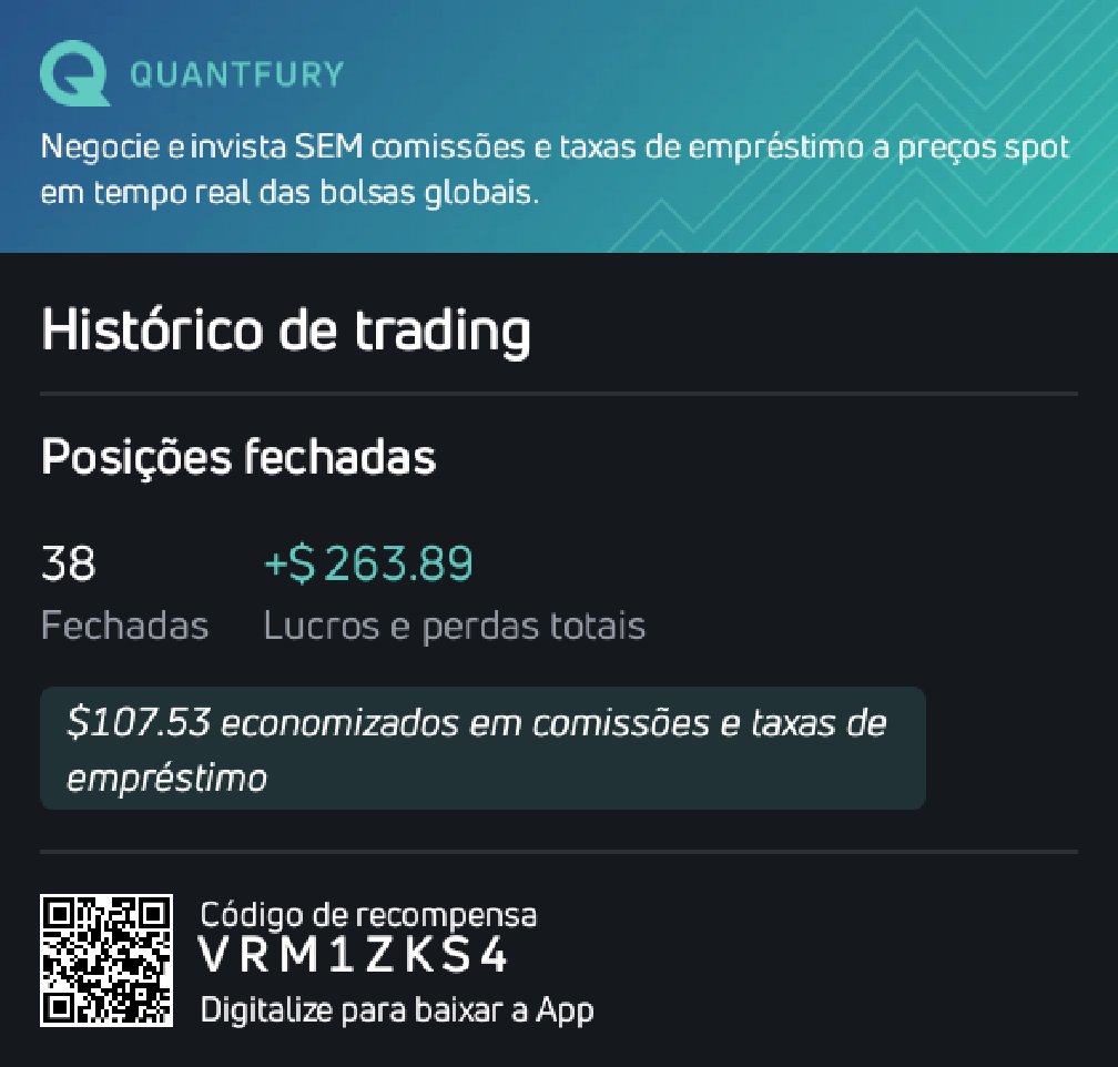 EdLopesBTC's tweet image. Não sou um trader experiente mais pelo menos as taxas eu economizei #Quantfury vem com a gente ✌🏼🇧🇷🚀🔥