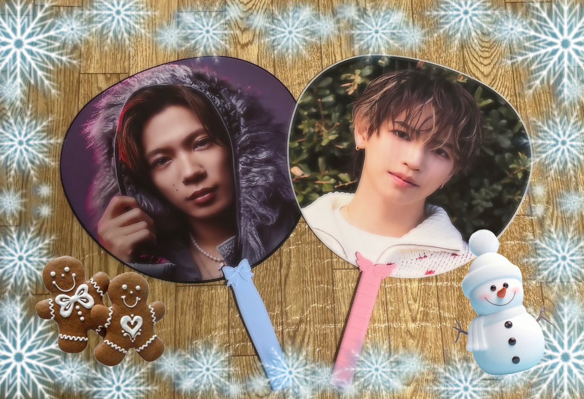 ようやくいわちと神さんの団扇が揃った٩(ˊᗜˋ*)و” 持ち手グリップ、今