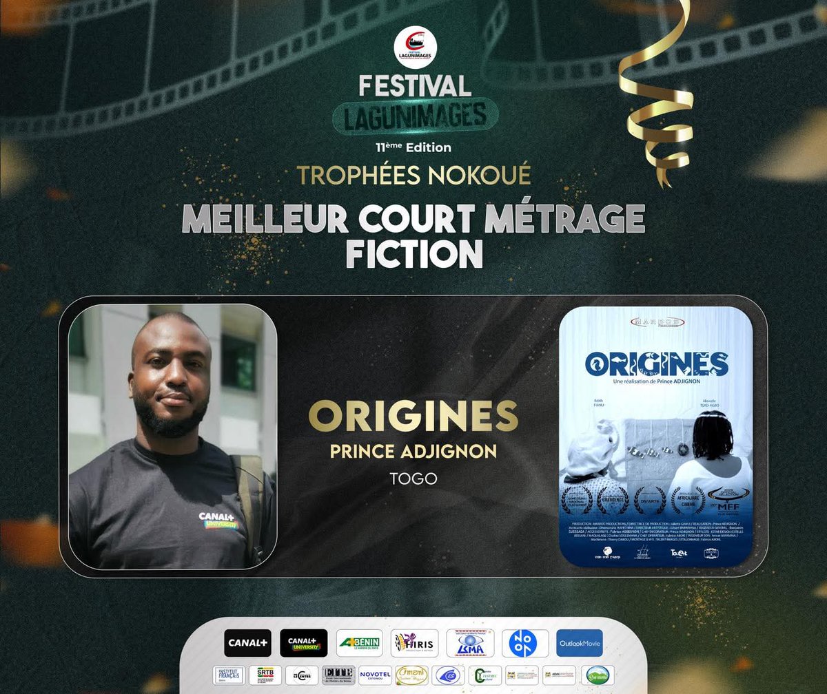 statosgreg's tweet photo. Bonne fin de compétition à Origines qui revient du Bénin à la 11e édition du Festival Lagunimages avec la distinction de Meilleur court métrage fiction.  Félicitations à toute l'équipe du film.

#MarbosProductions
#DjoddjoTeam
#FabFotographie 
#FilmAmaniHeritage
#TalentImages https://t.co/b8Edx8x70L
