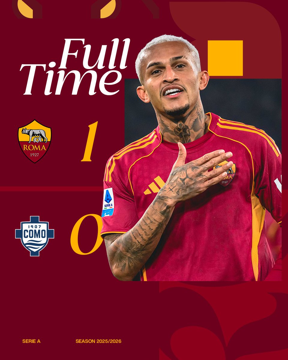 VINCIAMO NOI 💛❤️

Decide il gol di Wesley al 61' sotto la Curva Sud ⚽️

#RomaComo