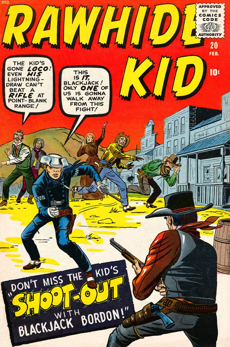 bckomix's tweet photo. 𝙴𝚅𝙴𝚁𝚈 𝙺𝙸𝚁𝙱𝚈 𝙲𝙾𝚅𝙴𝚁
Jack Kirby &amp; Dick Ayers, Colors: Stan Goldberg
Rawhide Kid #20 (Feb 1961) https://t.co/nnCMfVzc0T