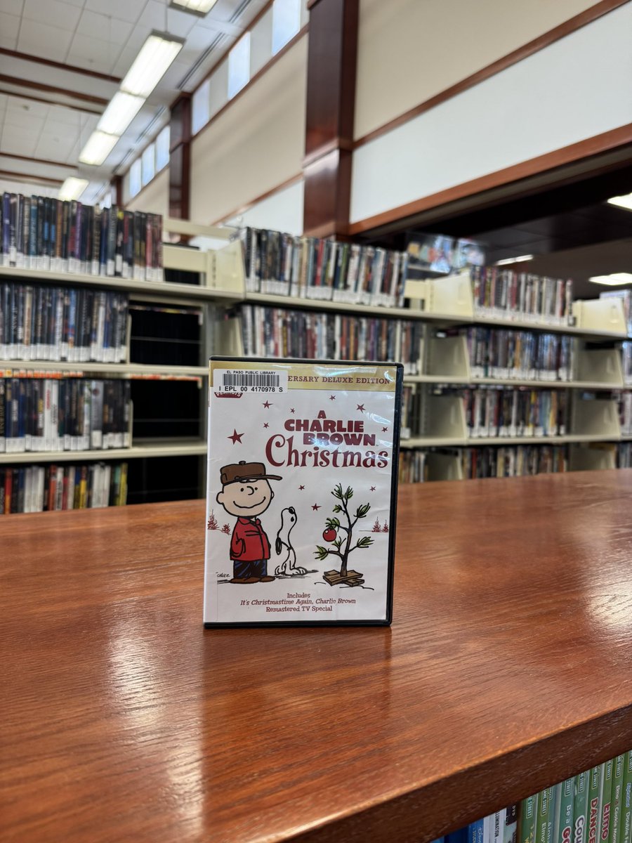 elpasolibrary's tweet photo. “It’s not what’s under the tree that matters, it’s who’s around it” - Charlie Brown
Visit your local El Paso Public Library and checkout this Christmas classic! ❤️🎄 #ElPasoPublicLibrary #IAmElPaso #ReadingInThe915 #DVDs #CharlieBrownChristmas https://t.co/p5nSvPFsX9