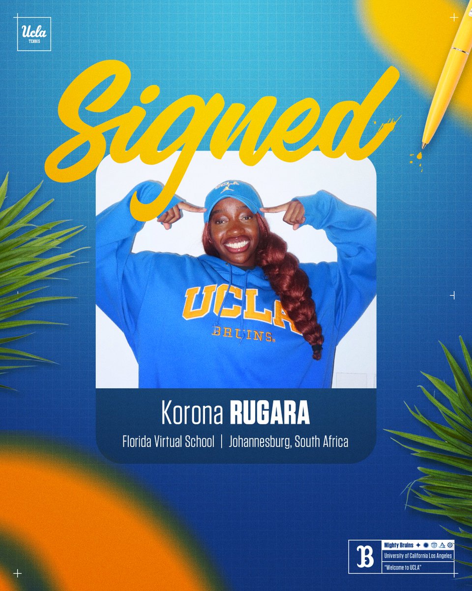 𝙎𝘼 ➡️ 𝙁𝙇𝘼 ➡️ 𝙇𝘼

South African national champion Korona Rugara is set to join the Bruins in January!

#GoBruins