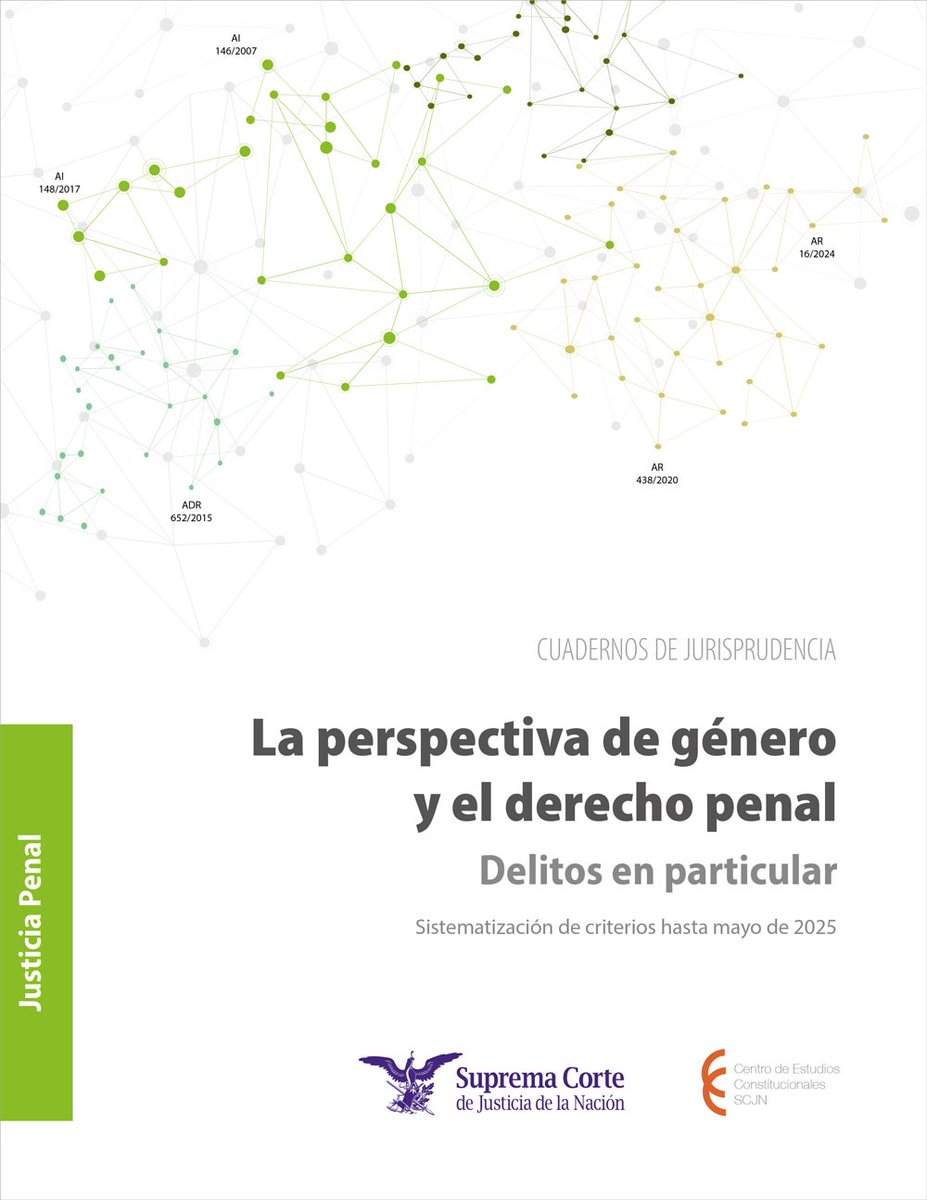 📘 Consulta este #CuadernoDeJurisprudencia sobre la "perspectiva de género y el derecho penal" que analiza los delitos que afectan a mujeres los criterios clave para entender cómo el contexto de violencia influye en la valoración jurídica de cada caso.
👉 sitios.scjn.gob.mx/cec/editorial/…