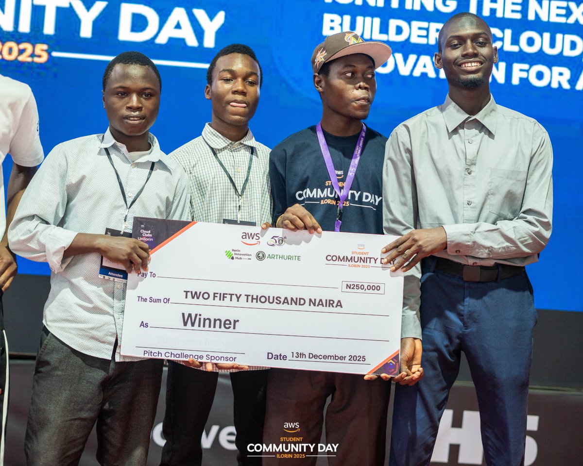 Arthurite Integrated was pleased to support the Unilorin Innovation Pitch Challenge at the AWS Student Community Day as one of the sponsoring partners, contributing cash prizes alongside other organisations committed to innovation, growth, and entrepreneurship.

We also had Paul