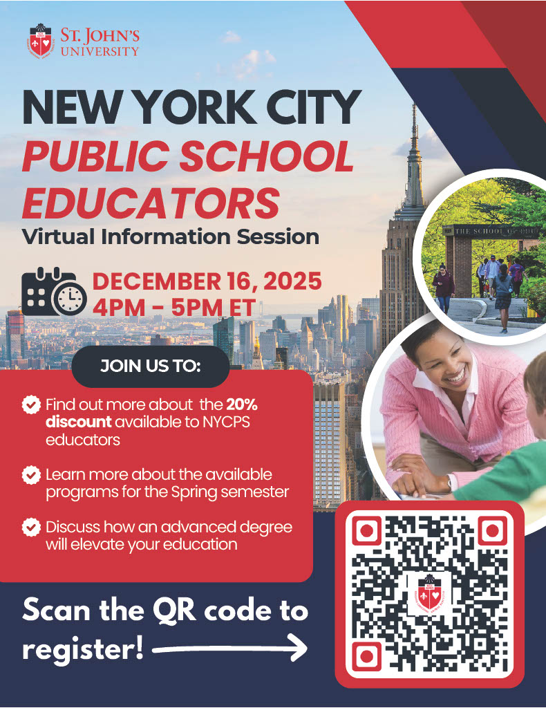 New York City Public School Educators Virtual Information Session! <a href="/StJohnsU/">St. John's University</a>
REGISTER NOW
 👇👇👇👇👇
 conta.cc/3KZ2sr5
#SJUSOE 
#SJUElevates