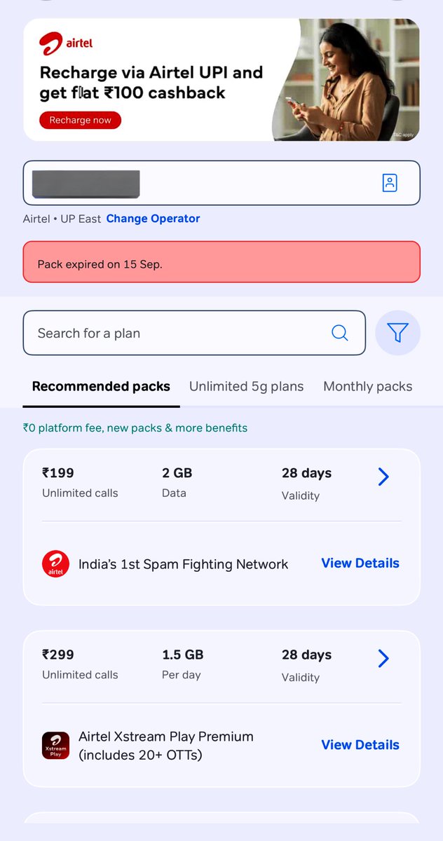 iAnammm's tweet photo. While making a recharge of ₹299 it shows 1.5GB data without any star. After making a recharge it shows only 1 GB data. 
Why are you guys fooling???
Is it a time to switch to the other operator ??

@airtelindia @airtelnews https://t.co/qYUZrdwr2w