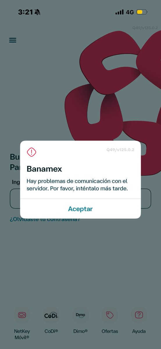 pammela256's tweet photo. @CondusefMX LLEVO HORAS TRATANDO DE HACER OPERACIONES Y NO PUEDO PORQUE TODO BANAMEX ESTA CAIDO QPD CON SU SISTEMA https://t.co/FXVjlQ1GXN