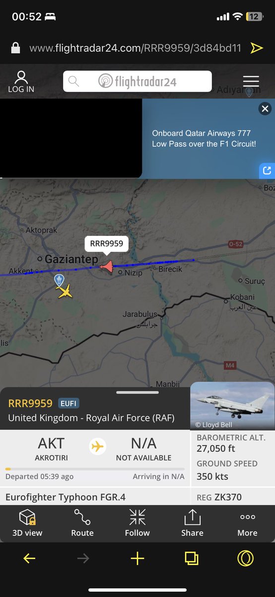 oguzology's tweet photo. @ww3mediaa Raf eurofighter jet near Gaziantep https://t.co/owgVRb4hyj